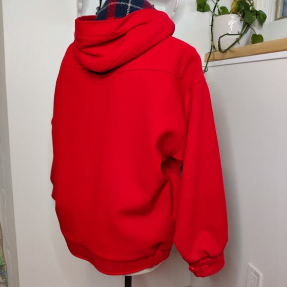 Woolrich Vintage Red Wool Hooded Women’s Jacket Size Medium - Picture 4 of 9